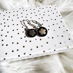 Black and Silver Flower Earrings